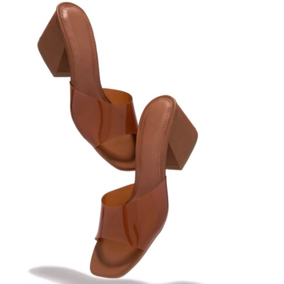 !! NEW !! Transparent Block Heel Mules in Coffee - Picture 5 of 6